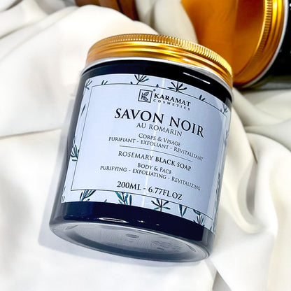Savon Noir Revitalisant au Romarin – 200ml